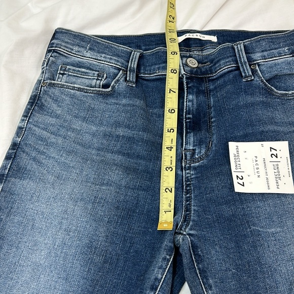 Pacsun Distressed Ripped Perfect Fit Jegging Beach Blue Denim Jeans Size 27 - Picture 6 of 9